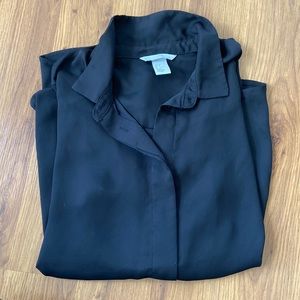 H&M black silk blouse